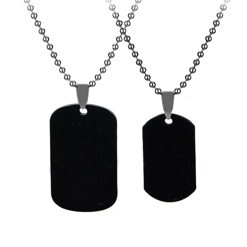 Black Necklaces & Pendants Her King and His Queen Black Titanium Couple Necklace Stainless Steel Pendant Gifts - Aureate Aura