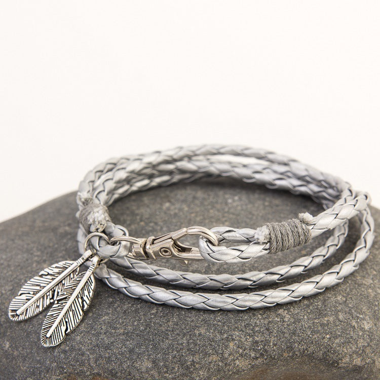 Fashion Jewelry Leather Charm Friendship Bracelets & Bangles - Aureate Aura