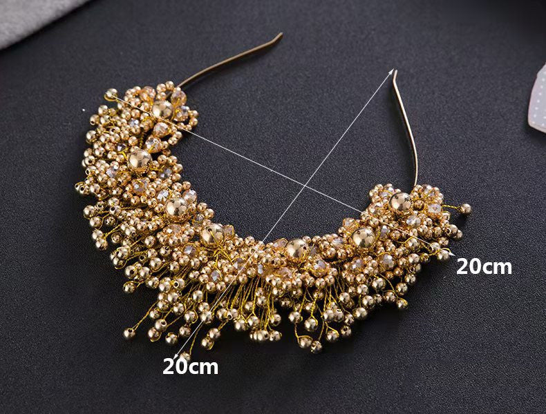 Korean Bridal Hair Accessories, Pearl Headbands, Hair Bands, Head Flowers, Wedding Accessories, Flowers, Wedding Accessories - Aureate Aura