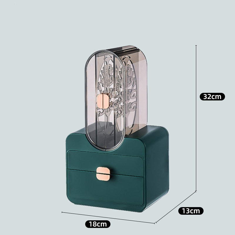 Jewelry Storage Box With Drawer Large Capacity Earrings Necklace Bracelets Bangles Desk Organizer Portable Desktop Jewelry Box