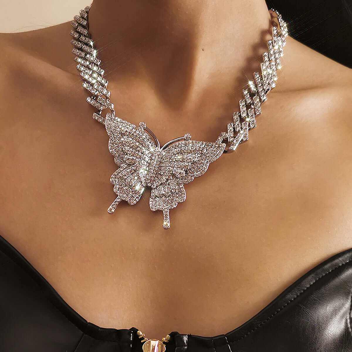 Hip-hop Full Diamond Cuban Buckle Chain Necklace - Aureate Aura