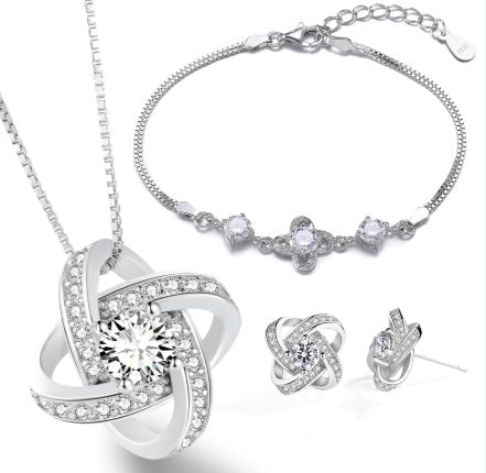 925 Sterling Silver Necklace For Women Forever Heart AAA Zircon Mosaic Necklaces & Pendants Gift - Aureate Aura
