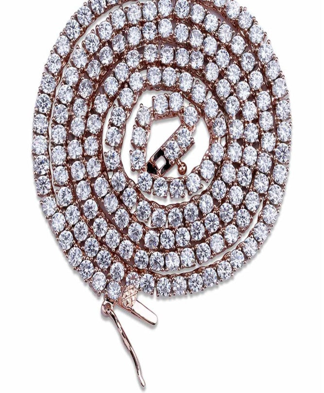 Men's tennis chain Zircon necklace clavicle chain