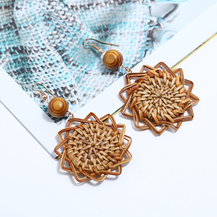 Rattan Handmade Bamboo Earrings Earrings Earrings Earrings Earrings - Aureate Aura