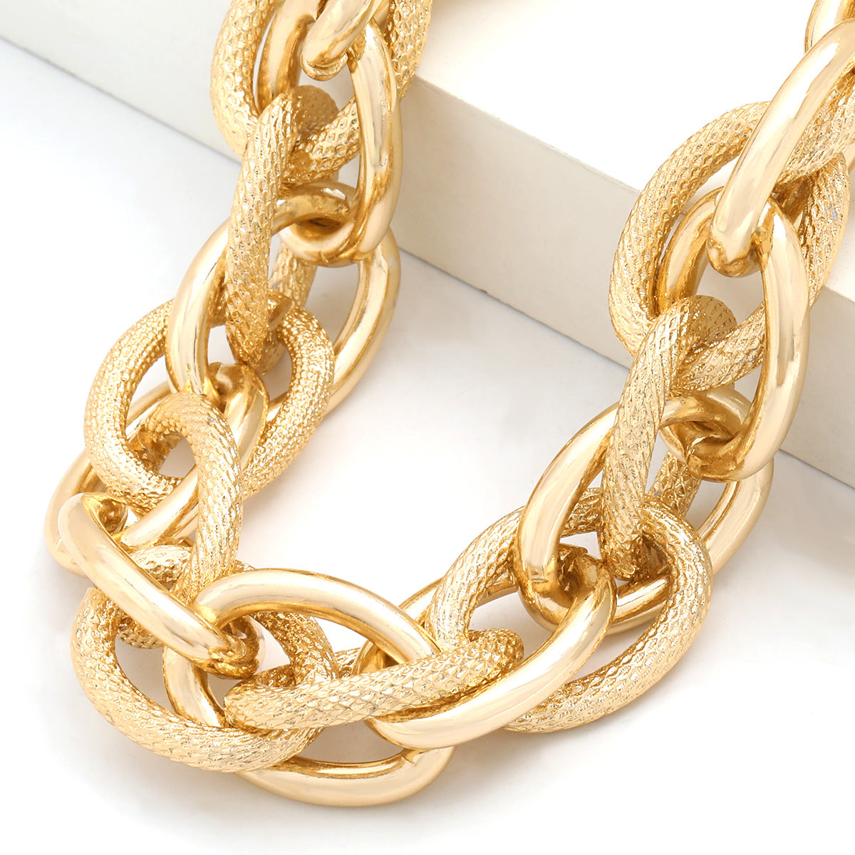 Shiny chain-like alloy necklace sweater chain