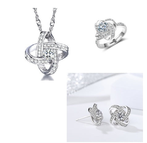 925 Sterling Silver Necklace For Women Forever Heart AAA Zircon Mosaic Necklaces & Pendants Gift - Aureate Aura