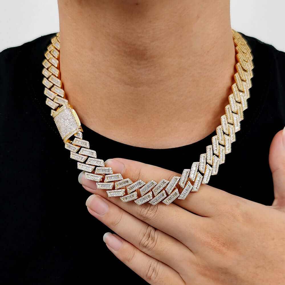 Hip Hop 18mm Double Row Diamond Cuban Chain - Aureate Aura