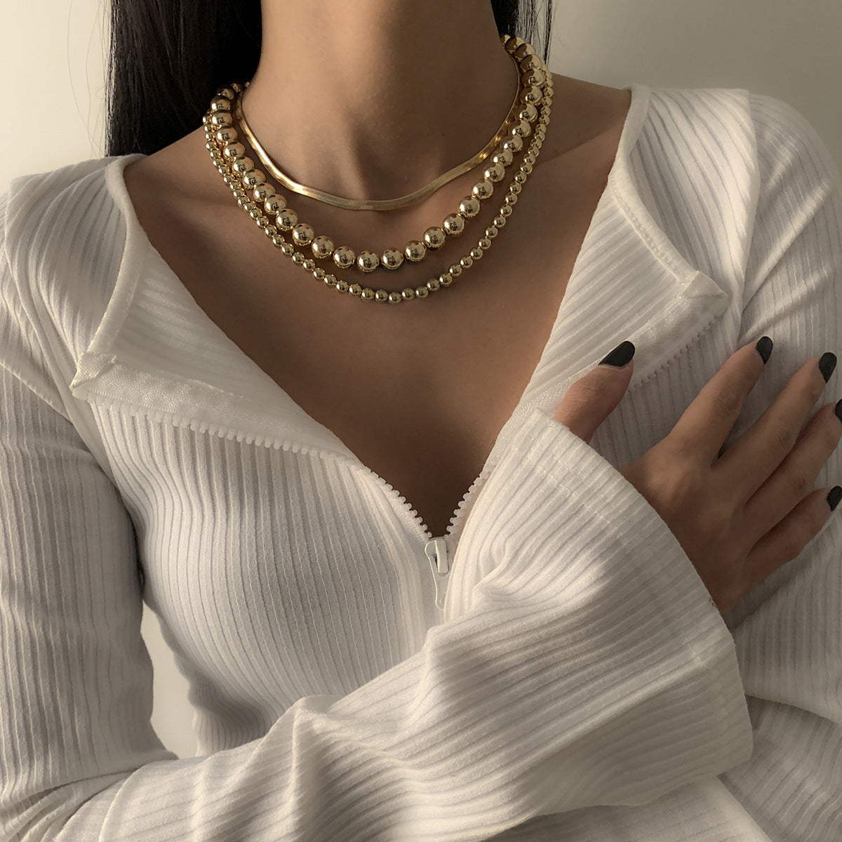 Snake Bone Chain Mix And Match Metal Multi-layer Necklace