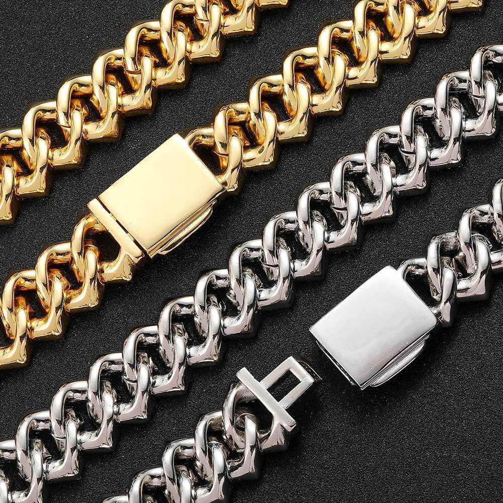 Hip Hop 18mm Double Row Diamond Cuban Chain - Aureate Aura