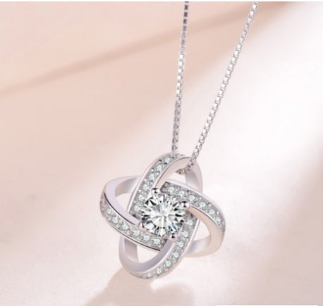 925 Sterling Silver Necklace For Women Forever Heart AAA Zircon Mosaic Necklaces & Pendants Gift - Aureate Aura