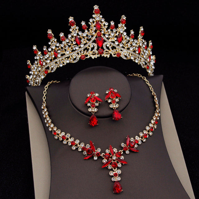 Royal Queen Bridal Jewelry Sets For Women Luxury Tiaras Crow - Aureate Aura