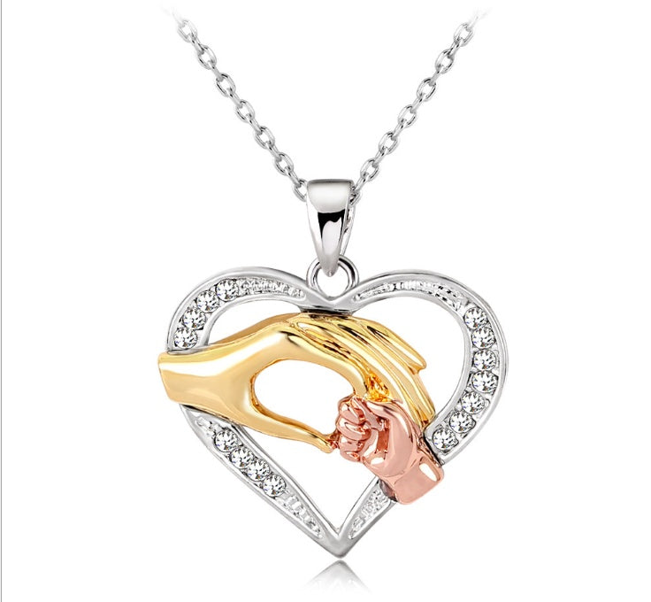 Mens 3 colors Black Chain Love Heart Necklaces for Couples Korean Ladies crystal jewelry new girls women Pendants Model - Aureate Aura
