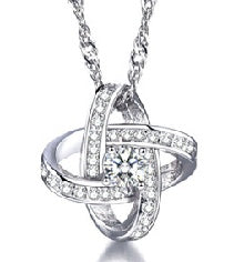 925 Sterling Silver Necklace For Women Forever Heart AAA Zircon Mosaic Necklaces & Pendants Gift - Aureate Aura