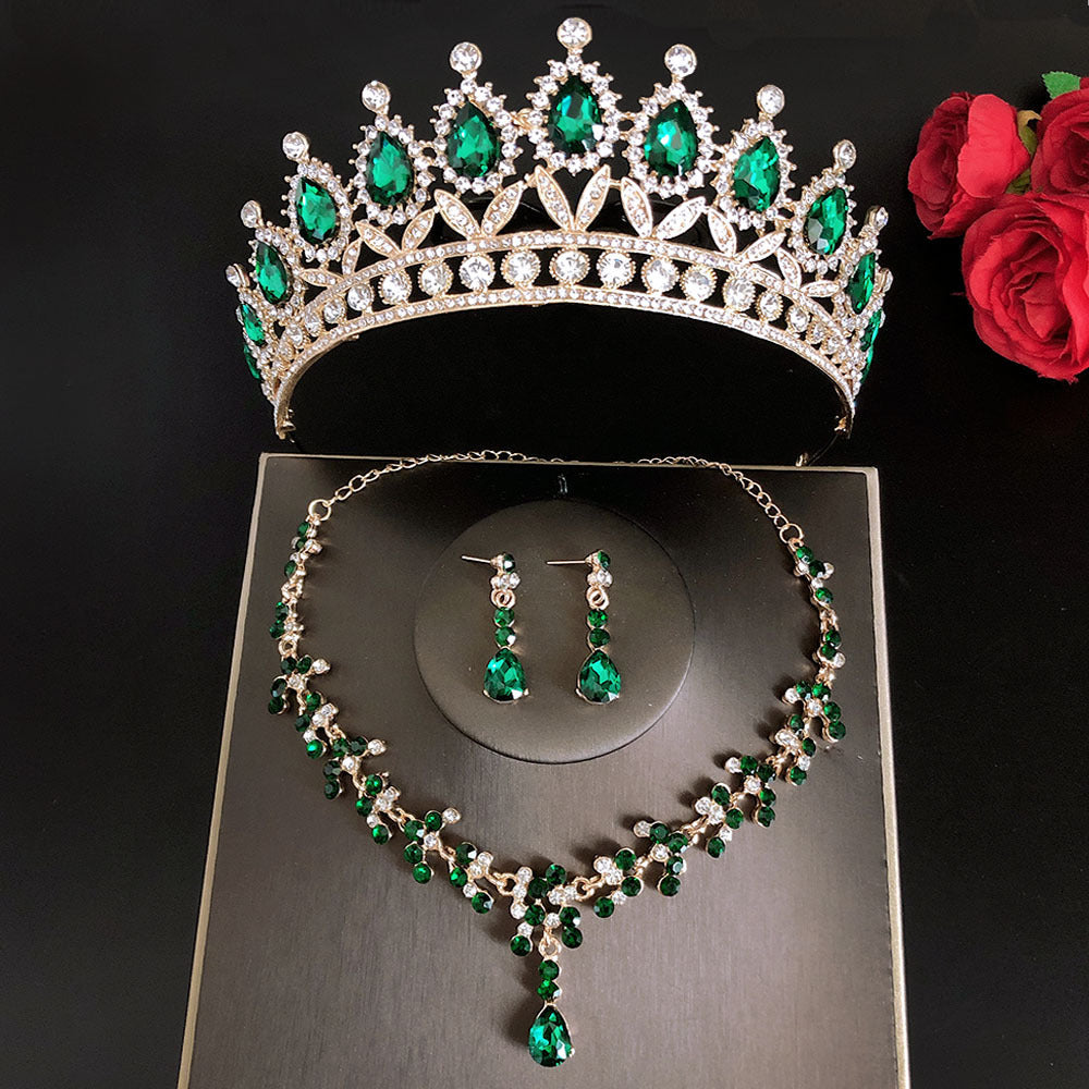 Royal Queen Bridal Jewelry Sets For Women Luxury Tiaras Crow - Aureate Aura