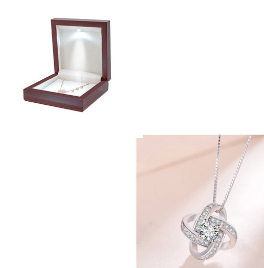925 Sterling Silver Necklace For Women Forever Heart AAA Zircon Mosaic Necklaces & Pendants Gift - Aureate Aura