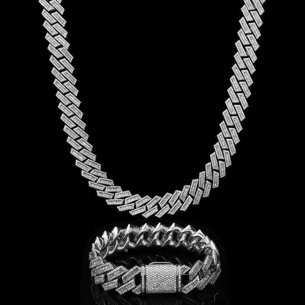Hip Hop 18mm Double Row Diamond Cuban Chain - Aureate Aura