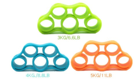 Silicone Finger Trainer Hand Gripper Resistance Bands Fitness - Aureate Aura