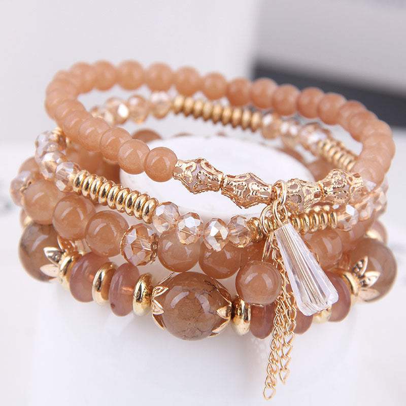 Bohemian Multilayer Multicolor Acrylic Beads Bracelet New Ethnic Strands Bracelets Bangles For Women Gift Pulseras Mujer - Aureate Aura
