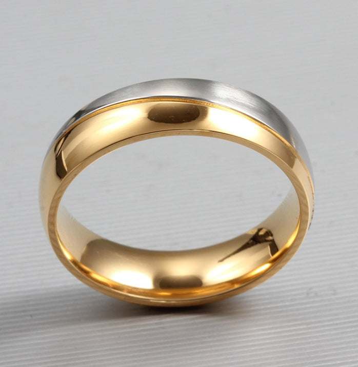 Romantic Wedding Rings For Lover Gold-Color Stainless Steel Couple Rings For Engagement Party Jewelry Wedding Bands - Aureate Aura
