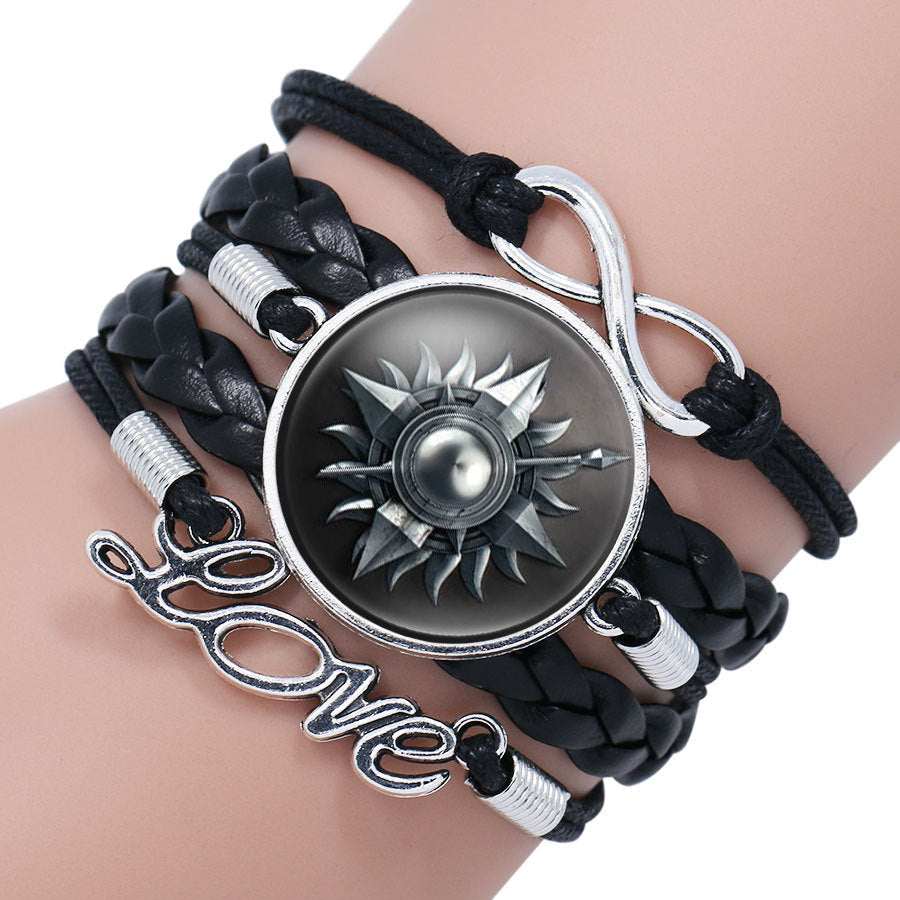 Game Of Throne Bracelet House Stark Wolf Head Infinity Glass Cabochon Bracelets Bangles WINTER COMING Wrap Bracelet - Aureate Aura