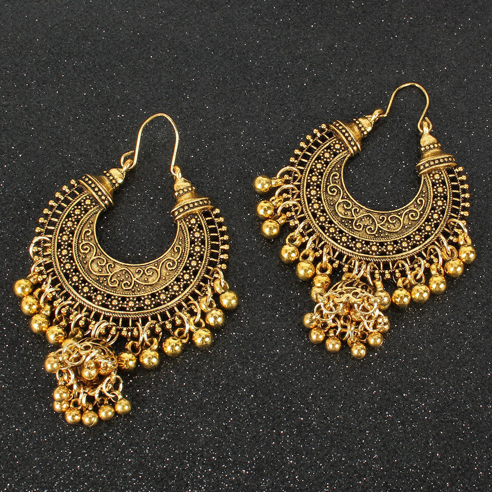 Bell Tassel Earrings Diamond Lens Earrings Vintage Earrings Bell Earrings Earrings - Aureate Aura