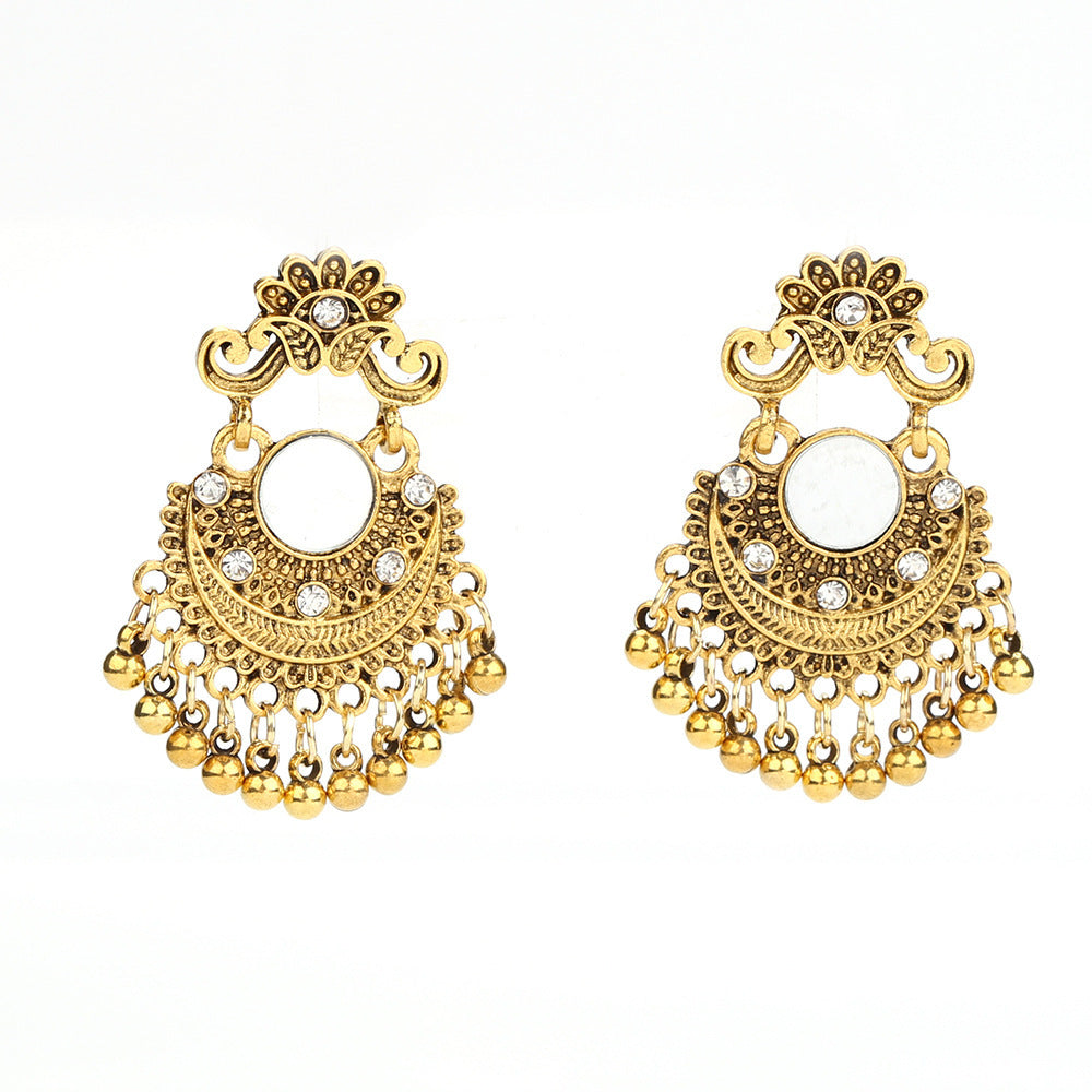 Bell Tassel Earrings Diamond Lens Earrings Vintage Earrings Bell Earrings Earrings - Aureate Aura
