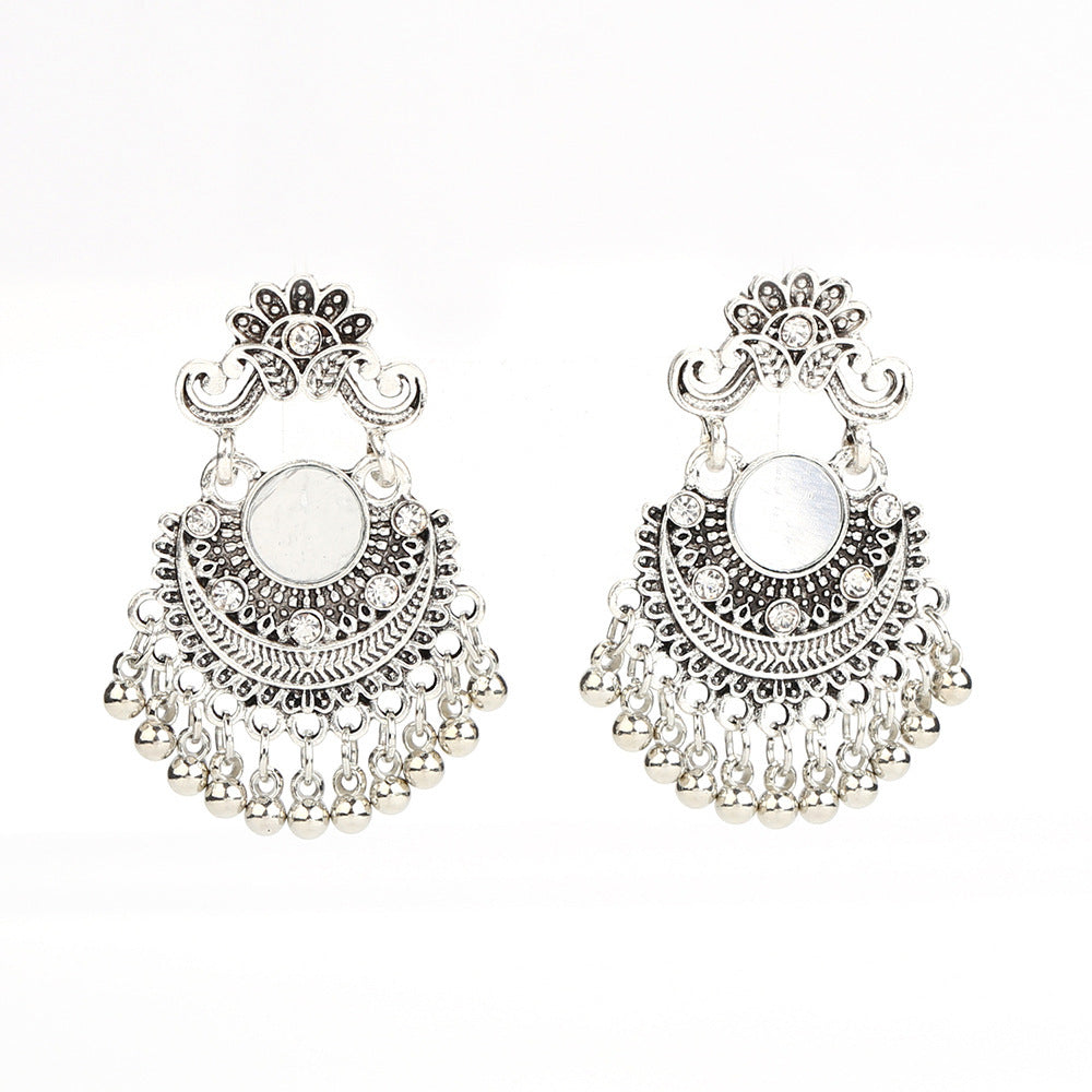 Bell Tassel Earrings Diamond Lens Earrings Vintage Earrings Bell Earrings Earrings - Aureate Aura