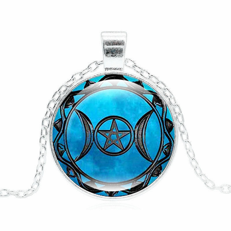 Triple Moon Goddess Pendants Triple Moon Goddess Necklaces Horoscope Vintage Chain Choker Statement Necklace Women Jewelry HZ1 - Aureate Aura
