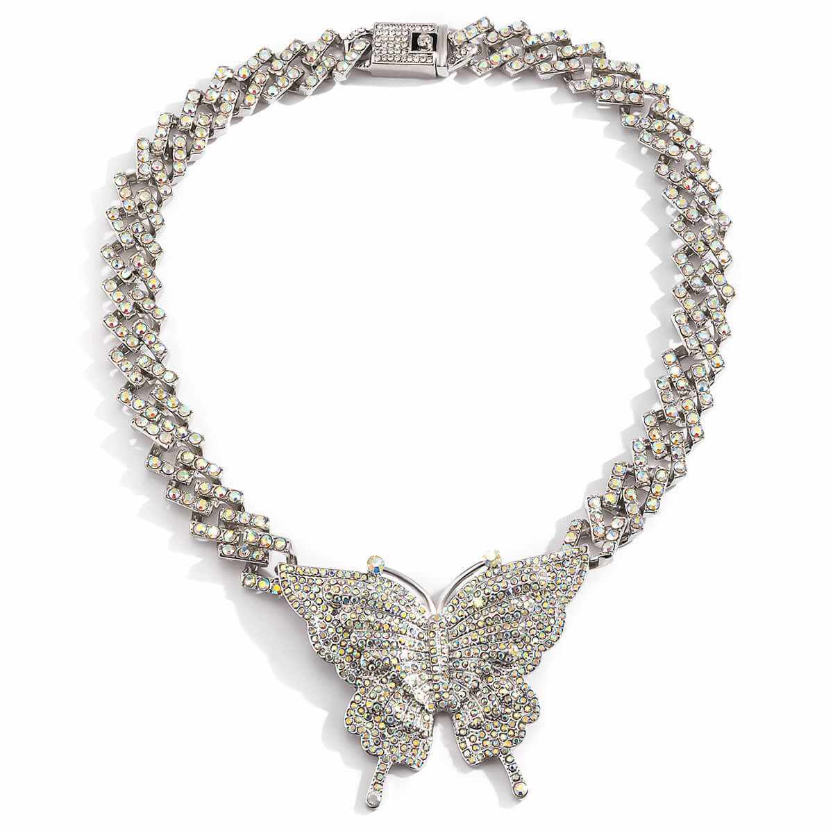 Hip-hop Full Diamond Cuban Buckle Chain Necklace - Aureate Aura