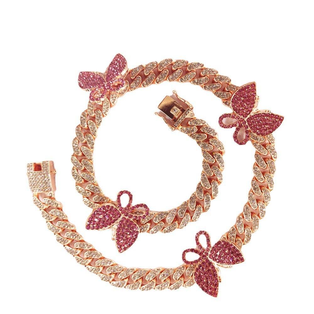 Women's Fashion Butterfly Cuban Necklace - Aureate Aura