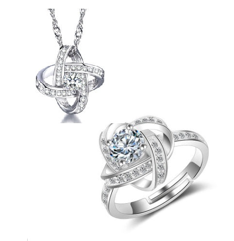 925 Sterling Silver Necklace For Women Forever Heart AAA Zircon Mosaic Necklaces & Pendants Gift - Aureate Aura