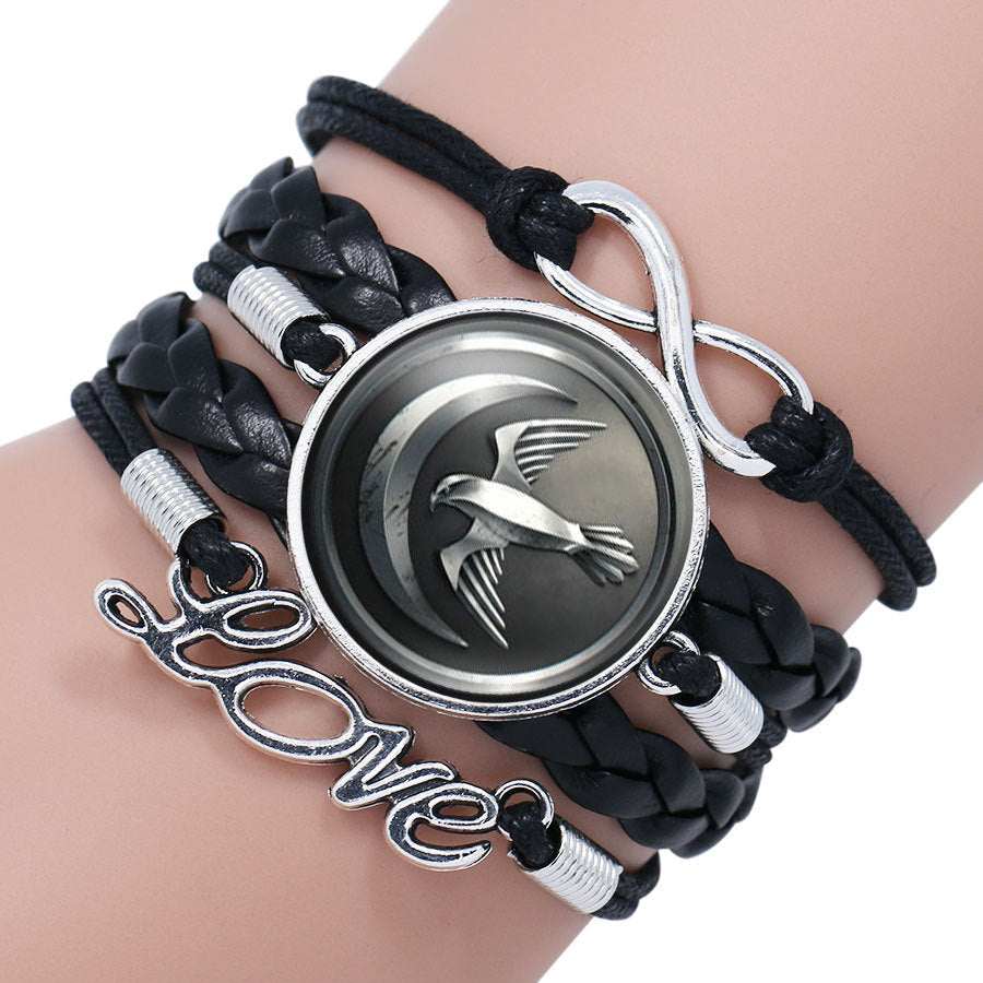 Game Of Throne Bracelet House Stark Wolf Head Infinity Glass Cabochon Bracelets Bangles WINTER COMING Wrap Bracelet - Aureate Aura