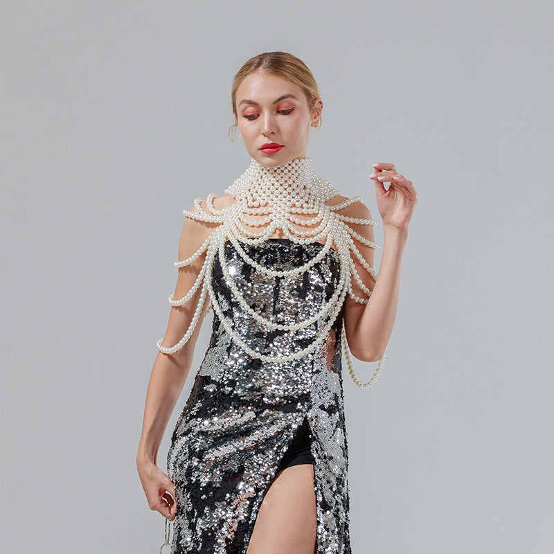 Pearl Necklace Handmade Beaded Light Luxury Dress Jewelry - Aureate Aura