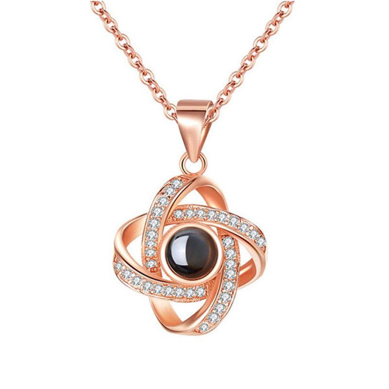 Original Projection Necklace Jewelry Gift with Hidden Love Words for Women - Aureate Aura