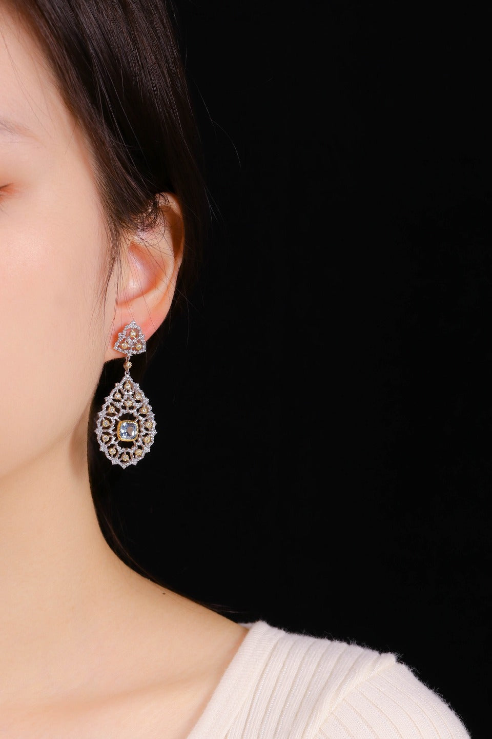 Luxury Custom 925 Silver Blue Luxury Earrings - Aureate Aura