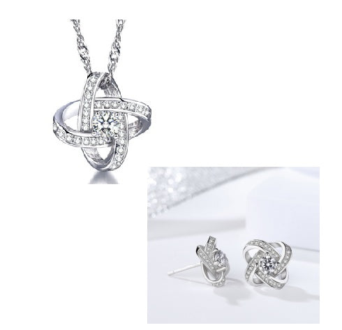 925 Sterling Silver Necklace For Women Forever Heart AAA Zircon Mosaic Necklaces & Pendants Gift - Aureate Aura