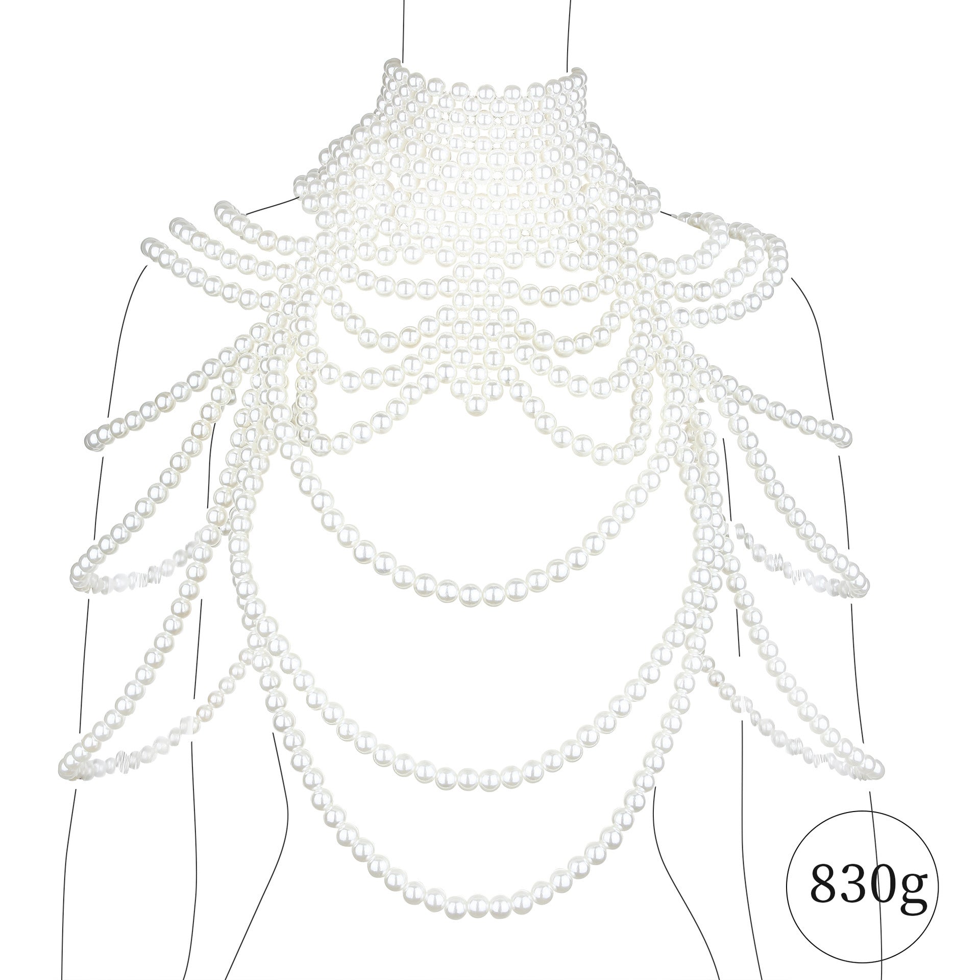 Pearl Necklace Handmade Beaded Light Luxury Dress Jewelry - Aureate Aura