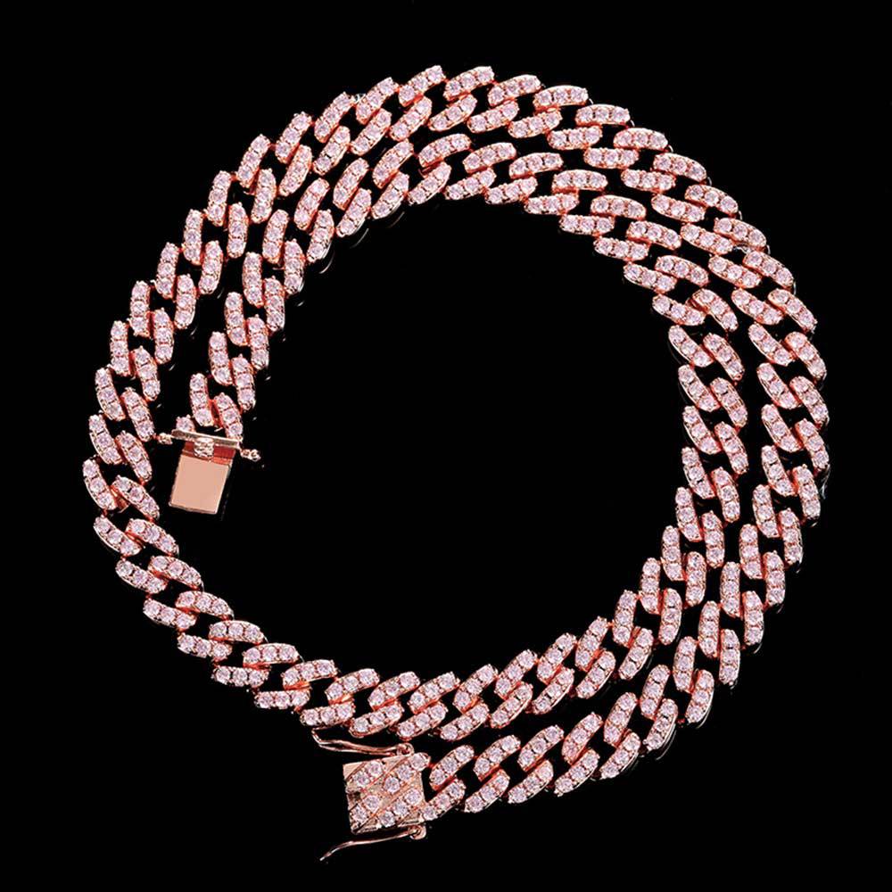 9mm Single Row Zircon Cuban Necklace