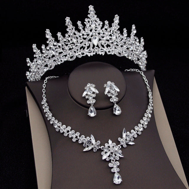 Royal Queen Bridal Jewelry Sets For Women Luxury Tiaras Crow - Aureate Aura