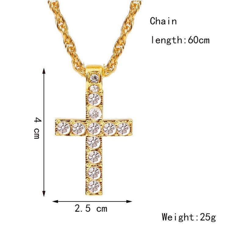 Cross Pendant Necklaces For Women Men Punk Hiphop Rope Chain On Neck Rapper Jewelry - Aureate Aura