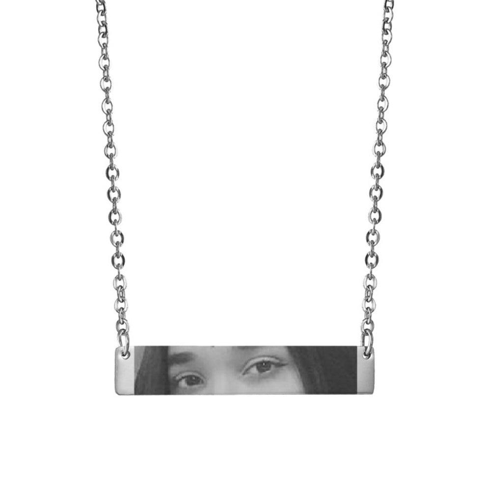 Custom Eyes Photo Necklace Stainless Stee Customized Engrave Eye Necklaces Personalized Picture Name Necklace For Women Kids - Aureate Aura