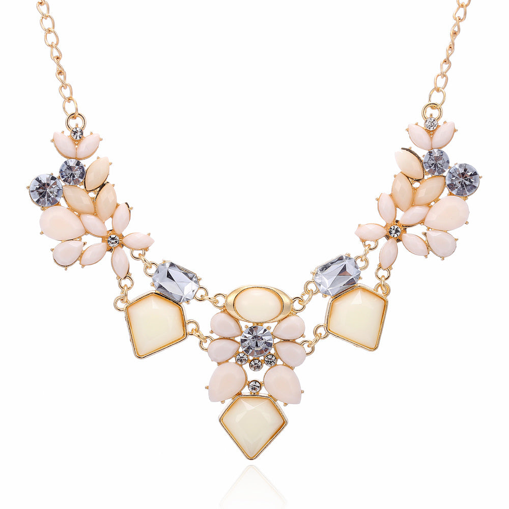 New Arrival Resin Fashion Colorful Cute Charm Gem Flower Choker Necklaces & Pendants Fashion Jewelry Woman Gift Summer style - Aureate Aura