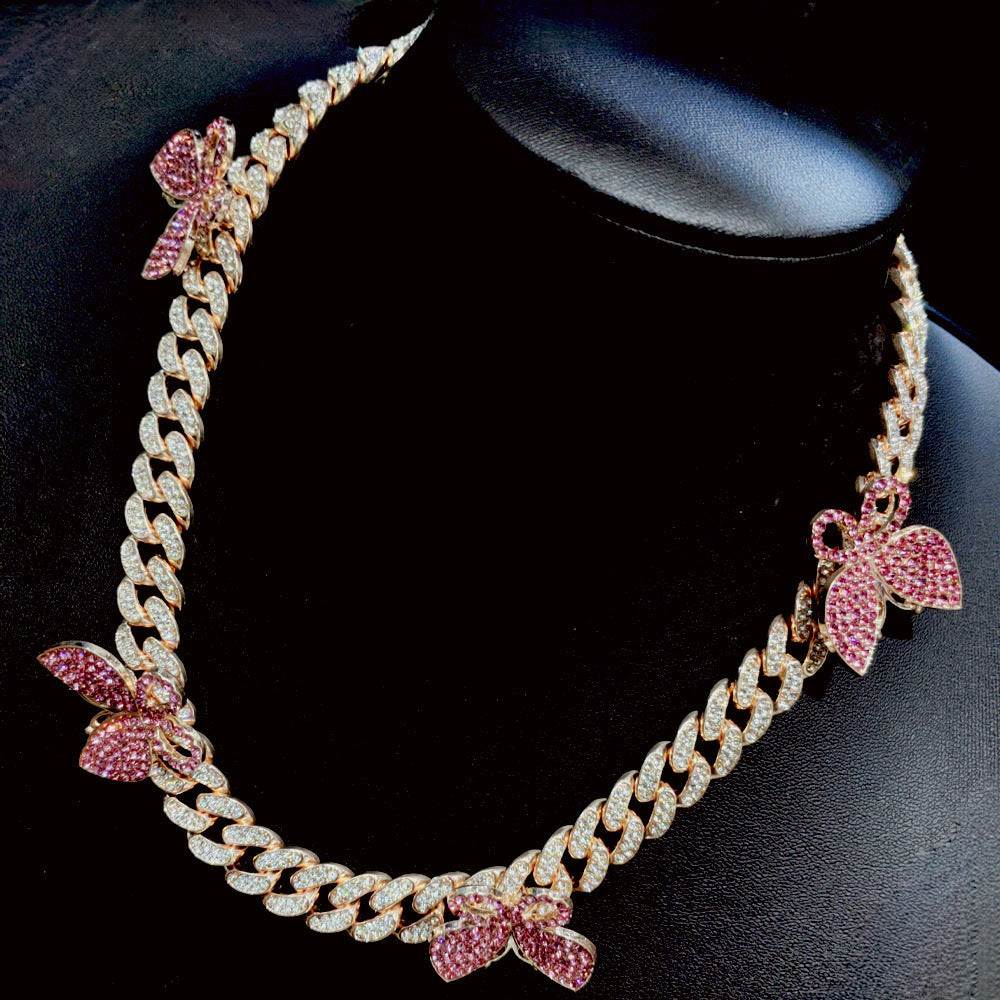 Women's Fashion Butterfly Cuban Necklace - Aureate Aura