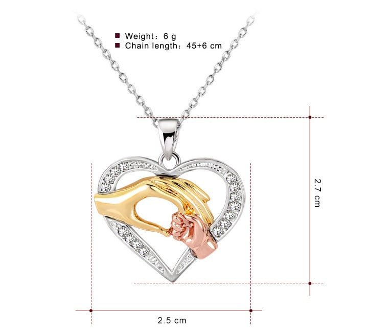 Mens 3 colors Black Chain Love Heart Necklaces for Couples Korean Ladies crystal jewelry new girls women Pendants Model - Aureate Aura