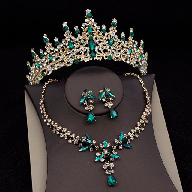 Royal Queen Bridal Jewelry Sets For Women Luxury Tiaras Crow - Aureate Aura