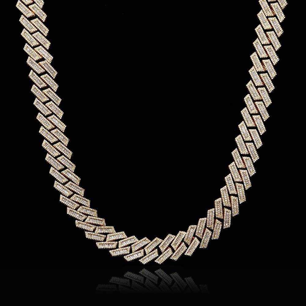 Hip Hop 18mm Double Row Diamond Cuban Chain - Aureate Aura