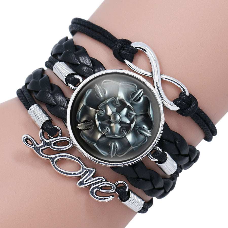 Game Of Throne Bracelet House Stark Wolf Head Infinity Glass Cabochon Bracelets Bangles WINTER COMING Wrap Bracelet - Aureate Aura