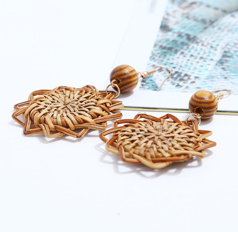 Rattan Handmade Bamboo Earrings Earrings Earrings Earrings Earrings - Aureate Aura