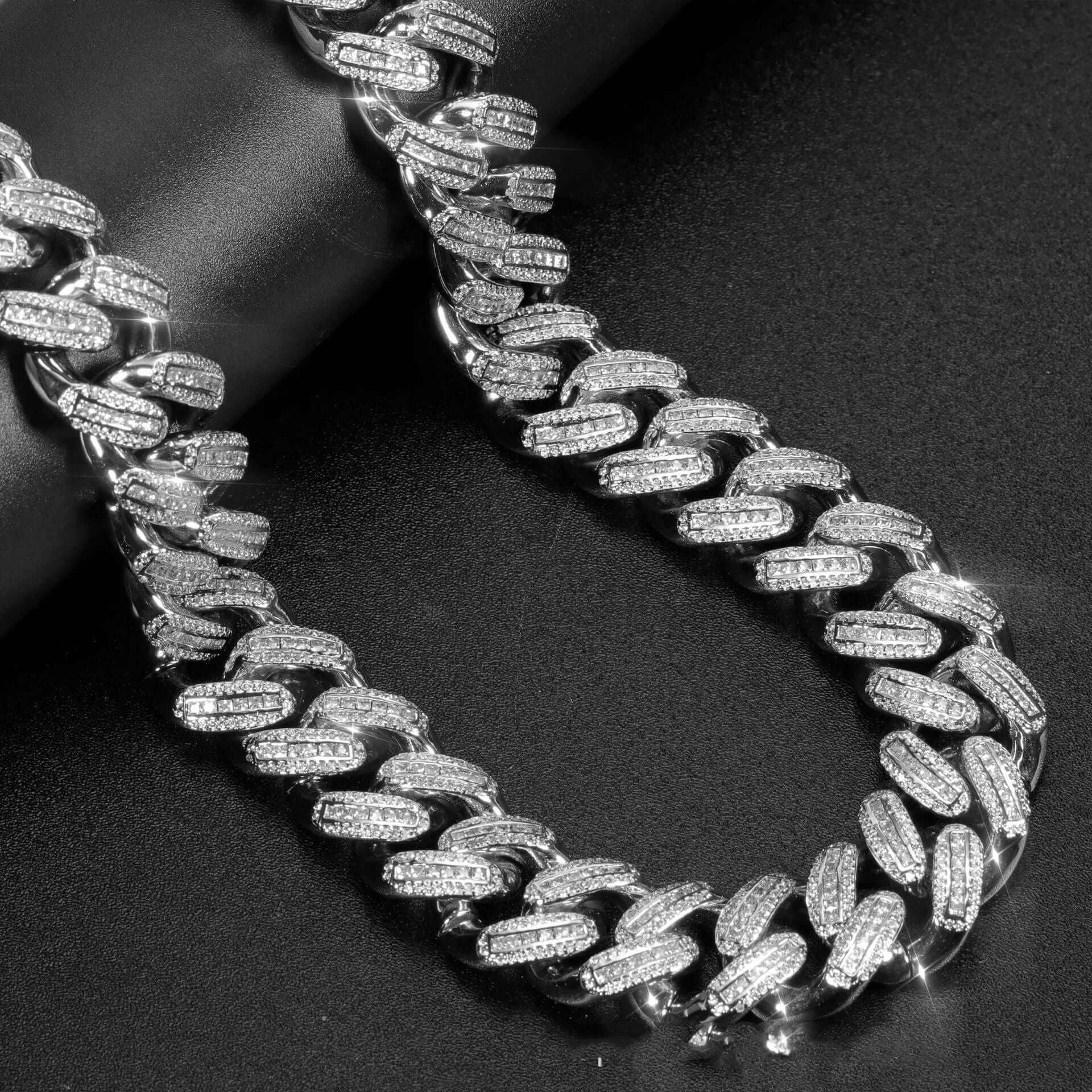 Copper Plated 18K Gold Full Diamond Cuban Necklace - Aureate Aura