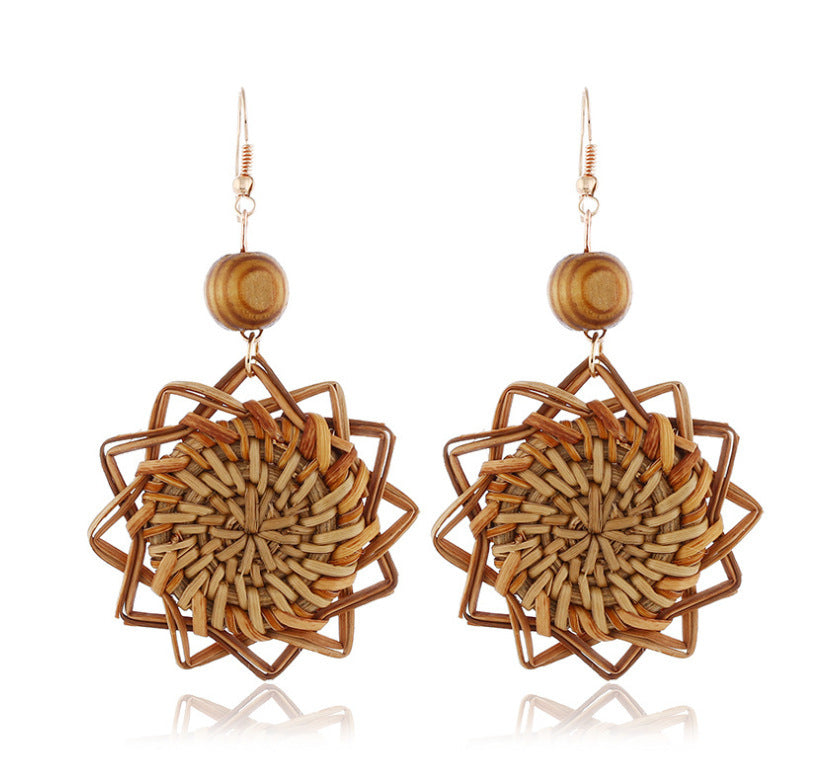 Rattan Handmade Bamboo Earrings Earrings Earrings Earrings Earrings - Aureate Aura